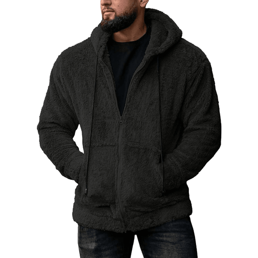men's plush cardigan hooded jacket - MRSLM