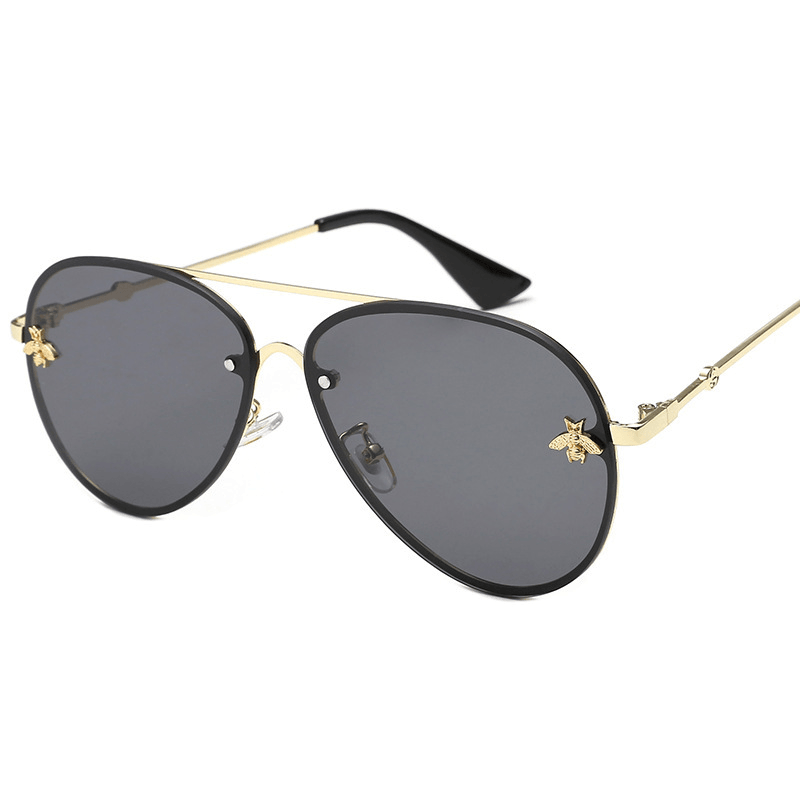 large gold metal frame UV400 sunglasses - MRSLM