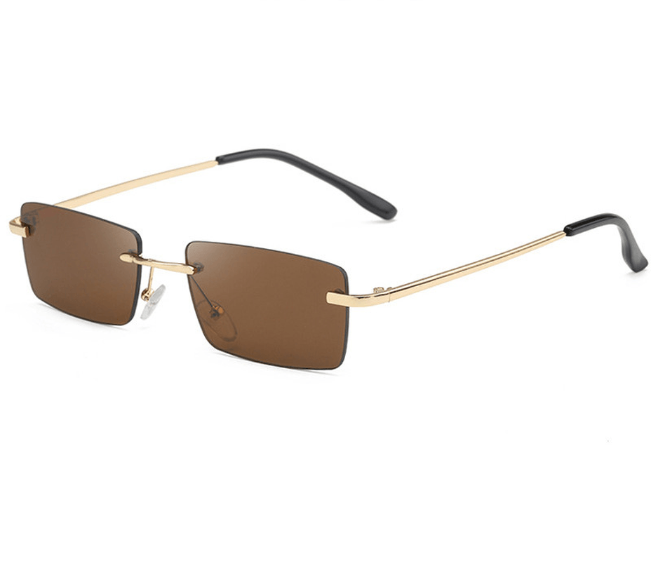 Frameless Small Frame Square Men's and Women's Sunglasses Anti-Uv Sunglasses