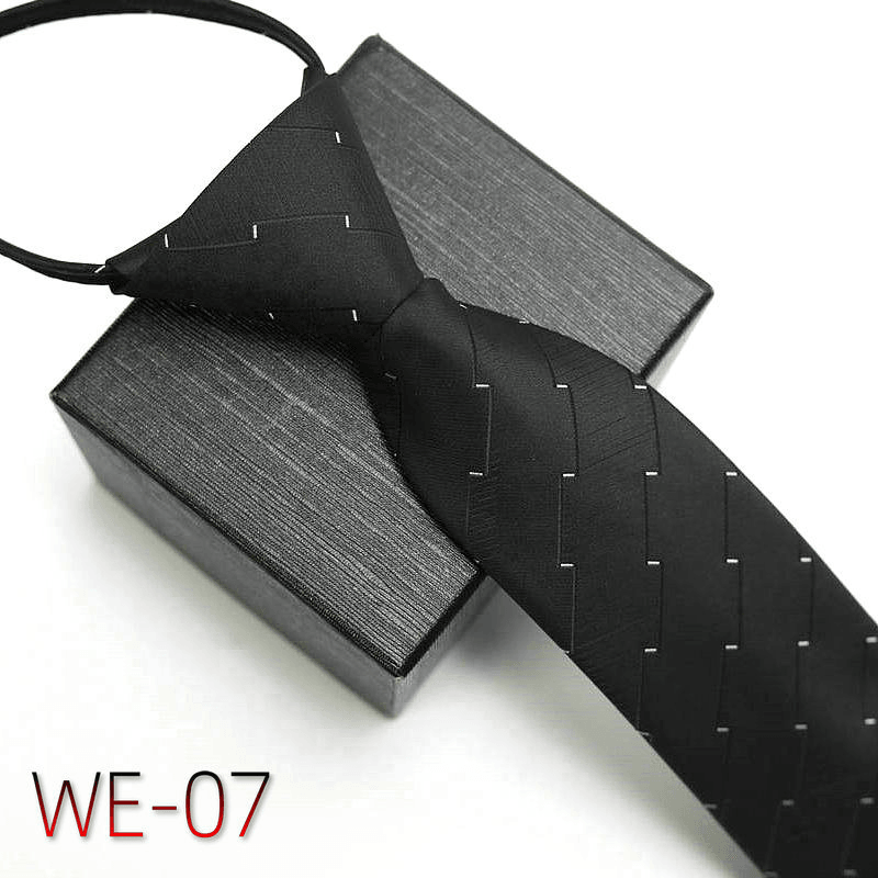 Men's striped polyester silk tie, view 7 - MRSLM