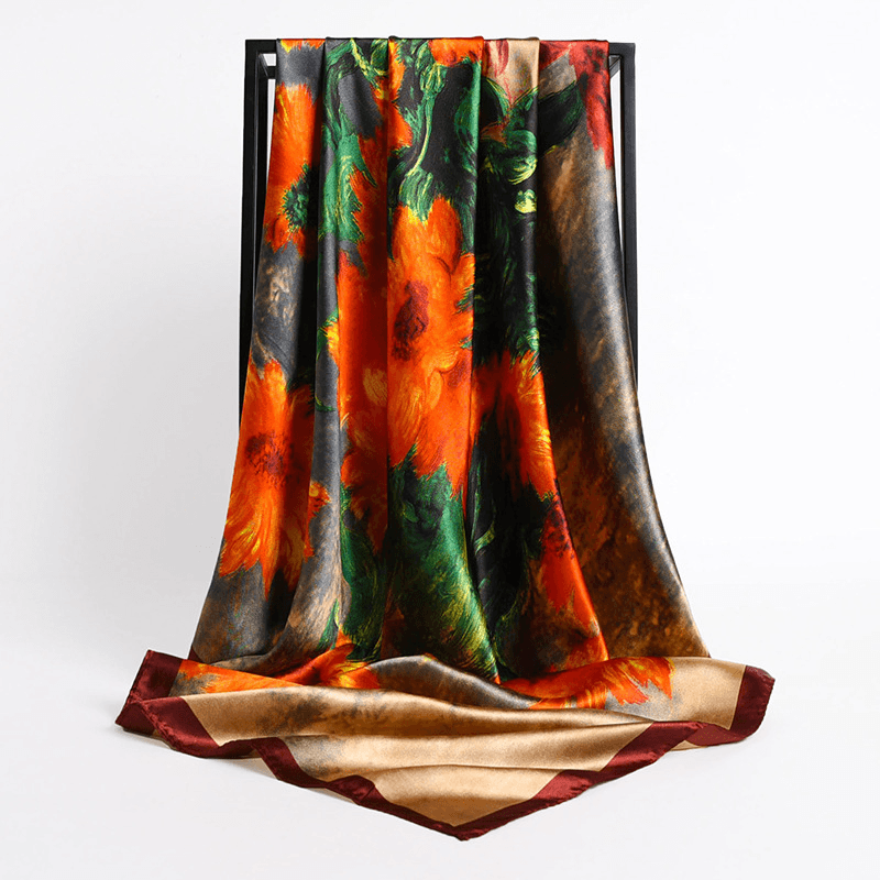 retro silk satin square scarf, view 14 - MRSLM