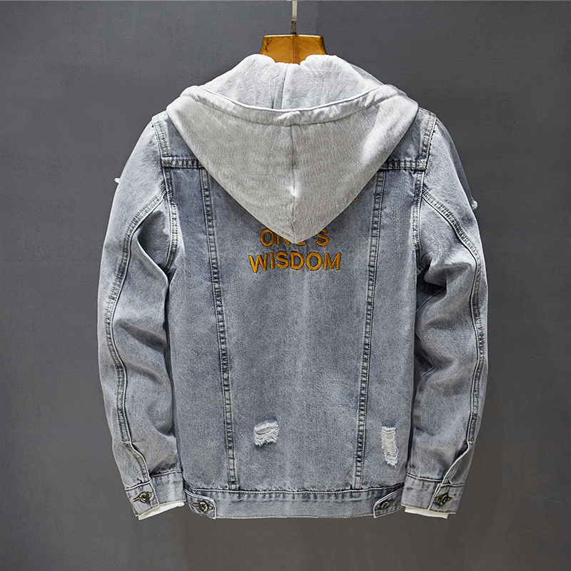 Embroidered ripped denim jacket - MRSLM