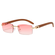Men's clear rimless square sunglasses, view 4 - MRSLM