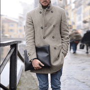 men's mid-length lapel coat, view 2 - MRSLM