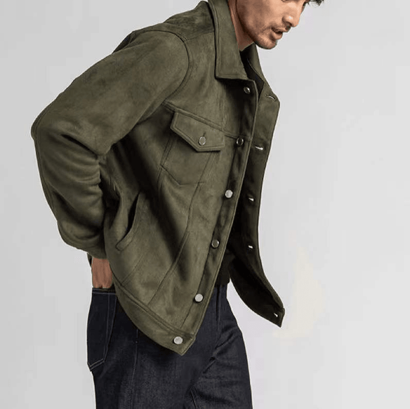 men's suede workwear jacket, view 4 - MRSLM