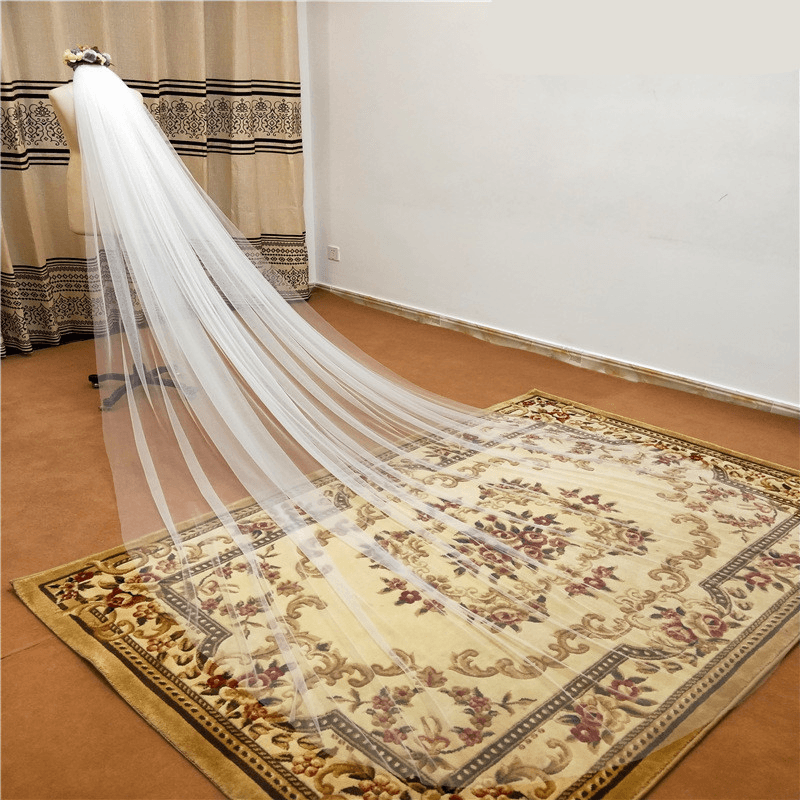cathedral mesh bridal wedding veil, view 5 - MRSLM