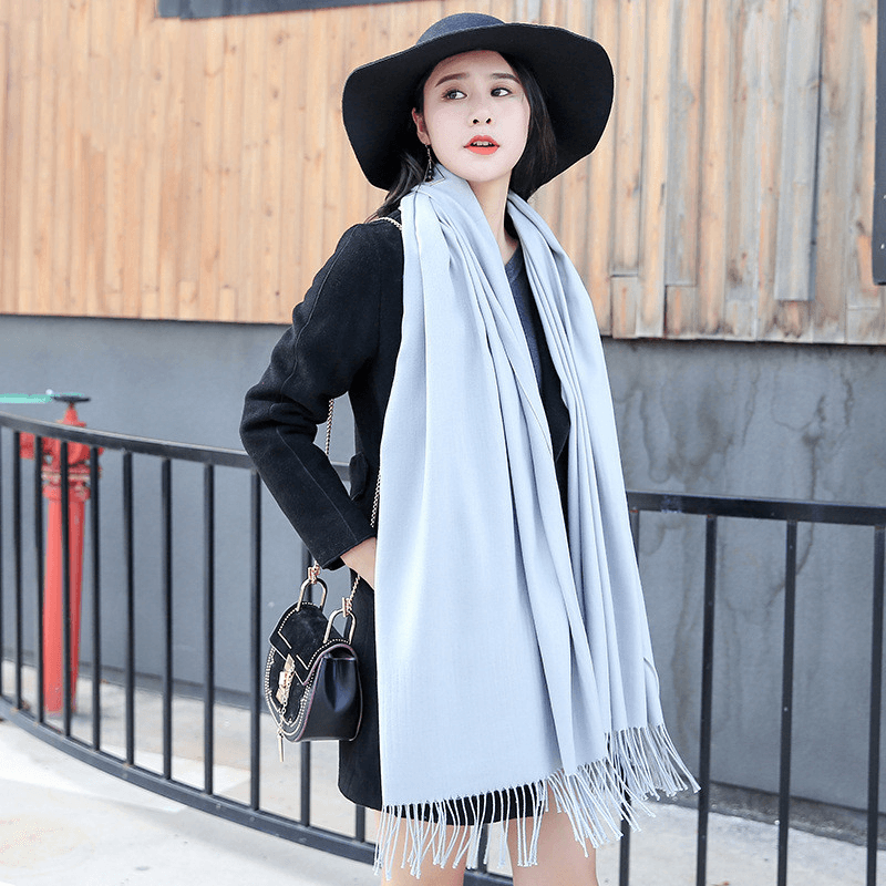 women's thick tassel shawl scarf, view 9 - MRSLM