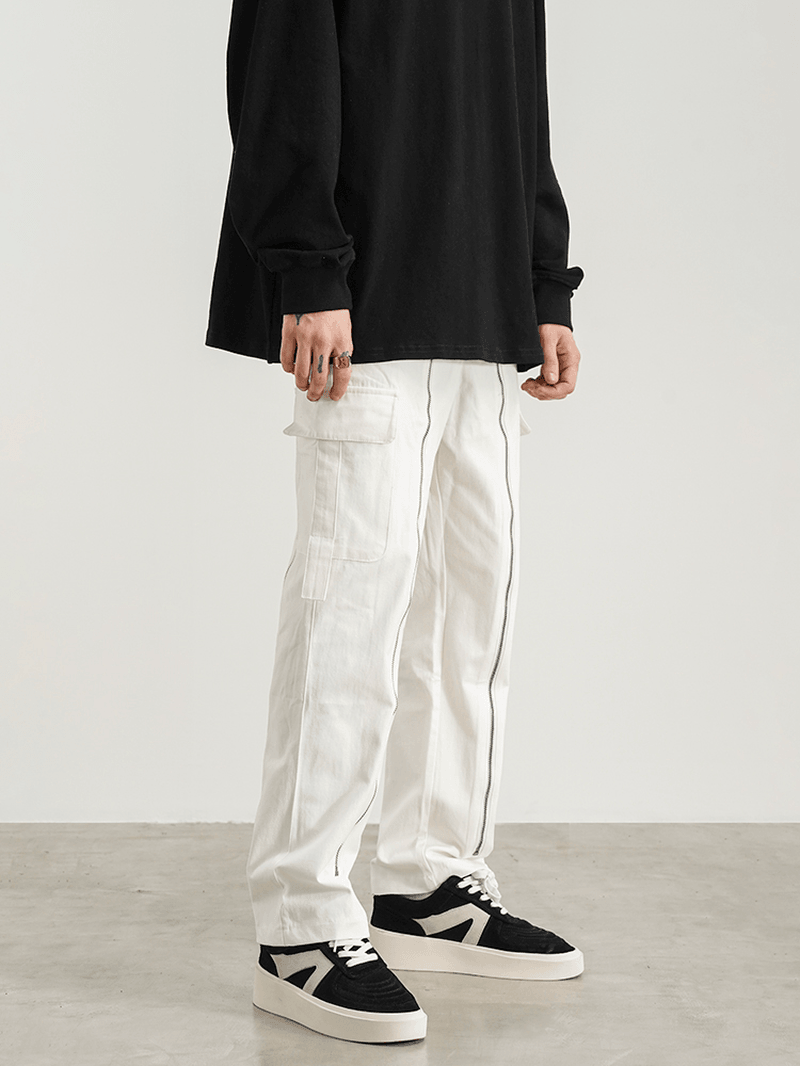 men's loose straight zipper jeans, view 4 - MRSLM