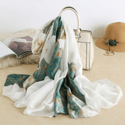 women's large faux silk scarf, view 6 - MRSLM