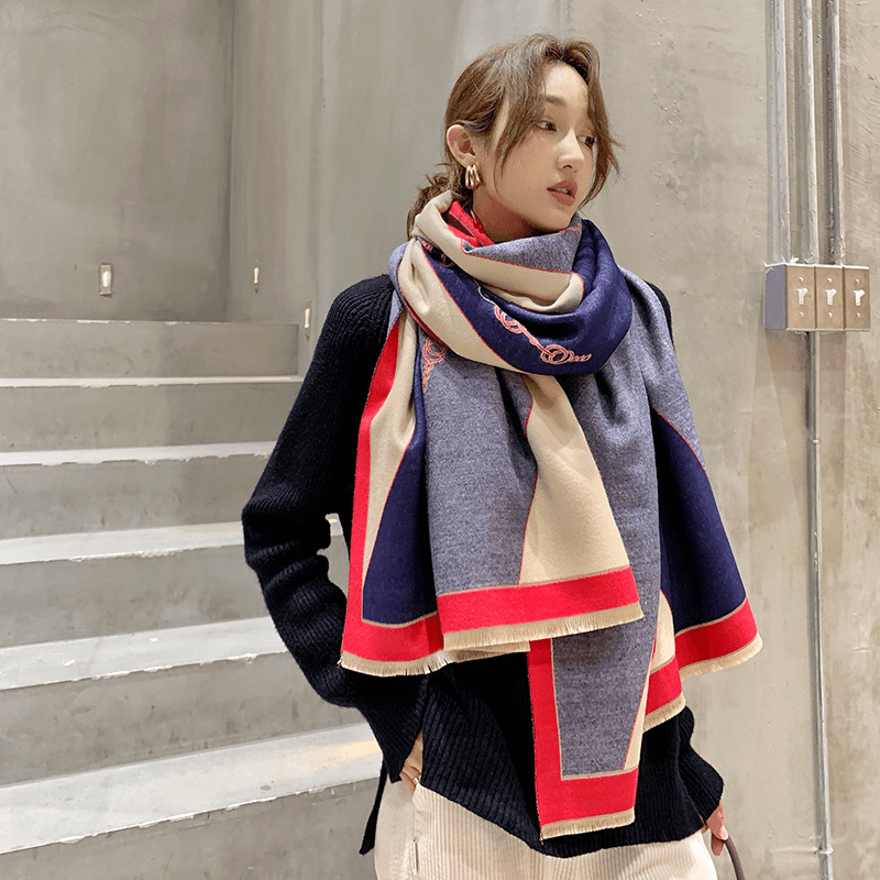 Fashion Imitation Cashmere Double-Sided Thickened Women's Scarf