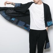 men's loose mid-length linen trench coat, view 3 - MRSLM