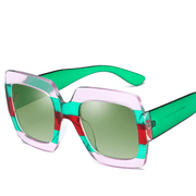 women's big frame box print sunglasses, view 4 - MRSLM