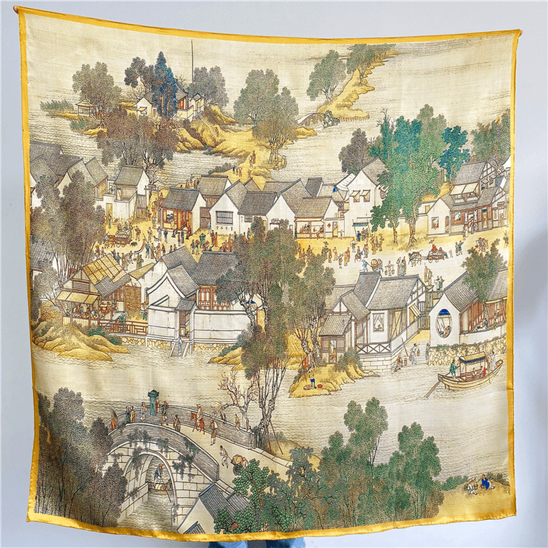 women's large square silk scarf - MRSLM
