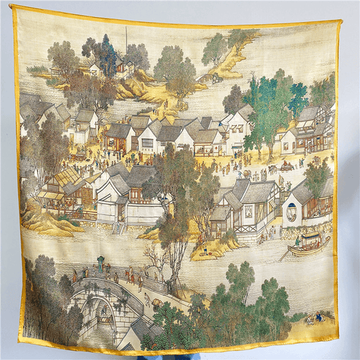 women's large square silk scarf - MRSLM