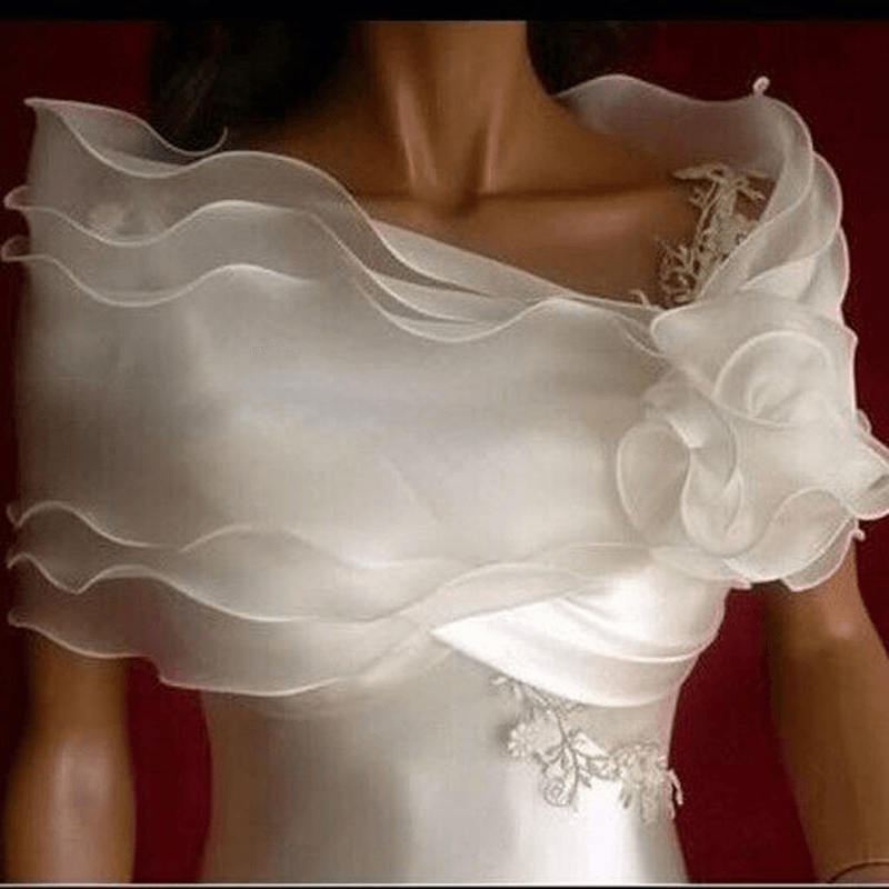 Wedding Dress Accessories Shawl Lace Tulle Flowers - MRSLM