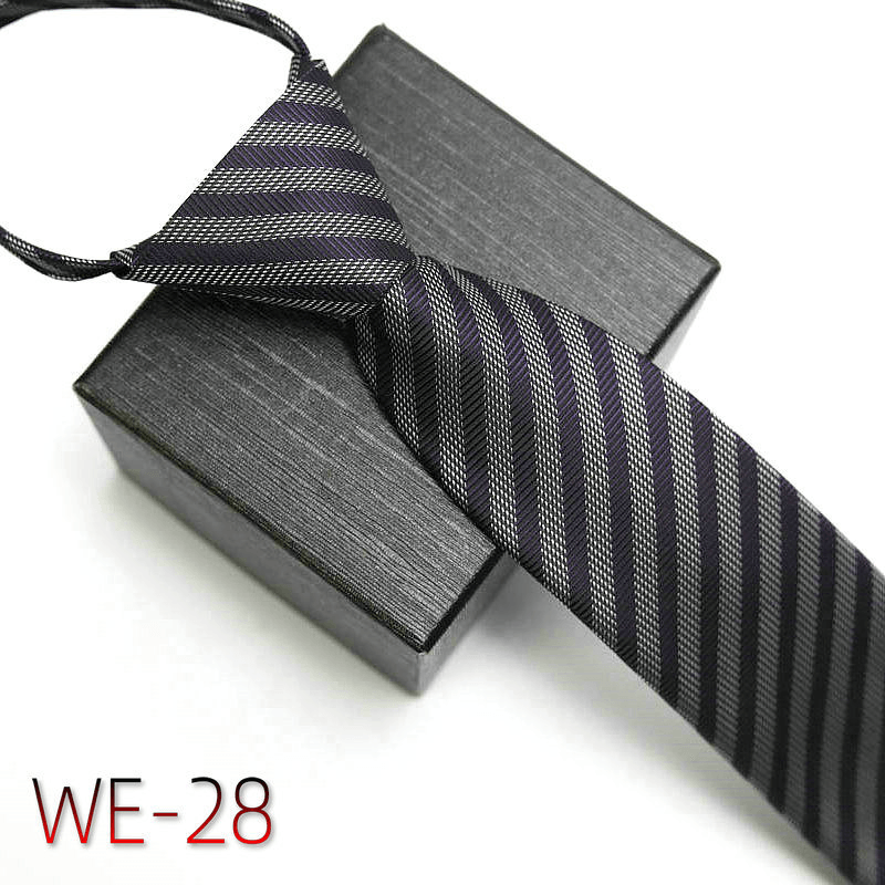 Men's striped polyester silk tie, view 28 - MRSLM