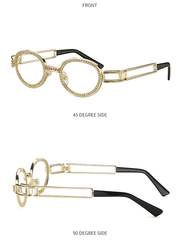 diamond-studded steampunk sunglasses, view 4 - MRSLM