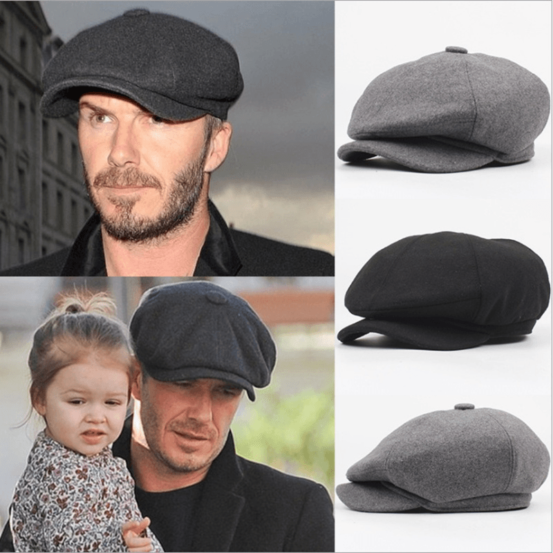 casual wool felt octagonal beret, view 2 - MRSLM