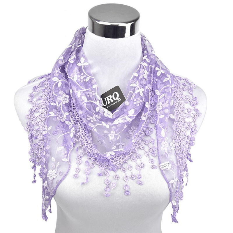 small floral velvet triangle scarf, view 7 - MRSLM