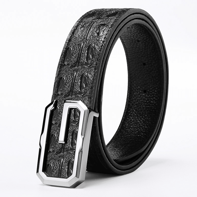 men's cowhide formal belt, view 3 - MRSLM
