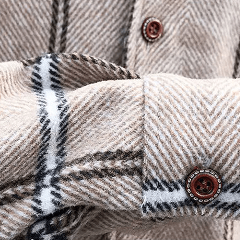 Men's retro woolen plaid coat, view 4 - MRSLM