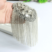 silver fringed metal epaulette shoulder brooch, view 3 - MRSLM