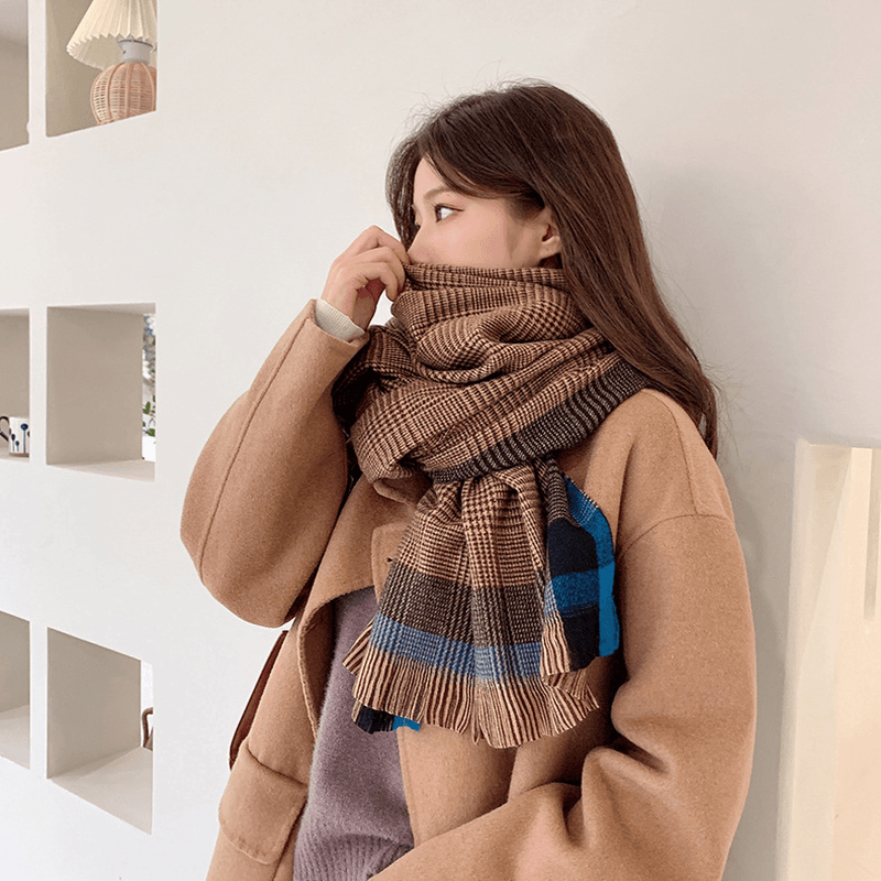 thick imitation cashmere scarf shawl, view 7 - MRSLM