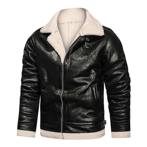 Men's lapel faux fur jacket - MRSLM