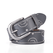Women's cowhide leather rhinestone belt, view 10 - MRSLM