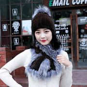 women's fur hat and scarf set, view 2 - MRSLM