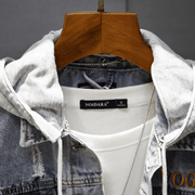 Embroidered ripped denim jacket, view 2 - MRSLM
