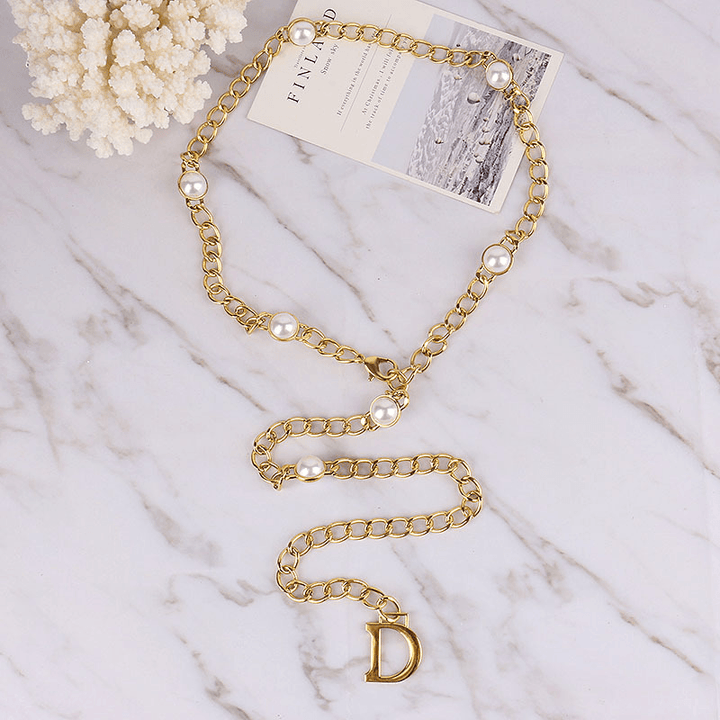 European and American Personality Fashionable Wild Light Luxury Metal Chain Letters - MRSLM
