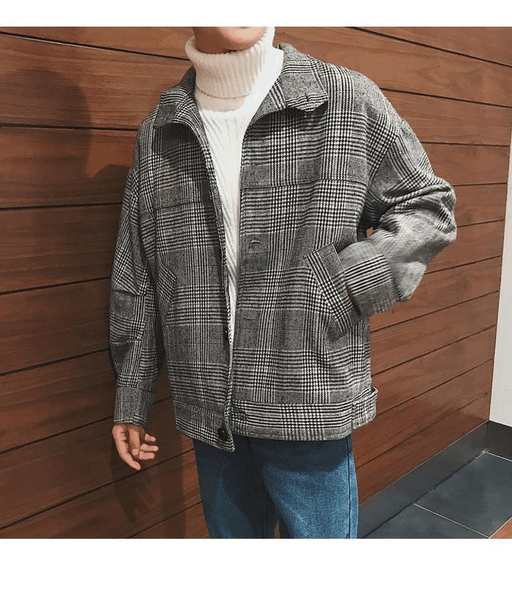 loose short plaid coat - MRSLM
