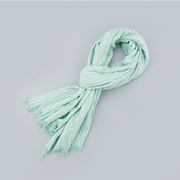 Unisex striped fringed scarf, view 8 - MRSLM