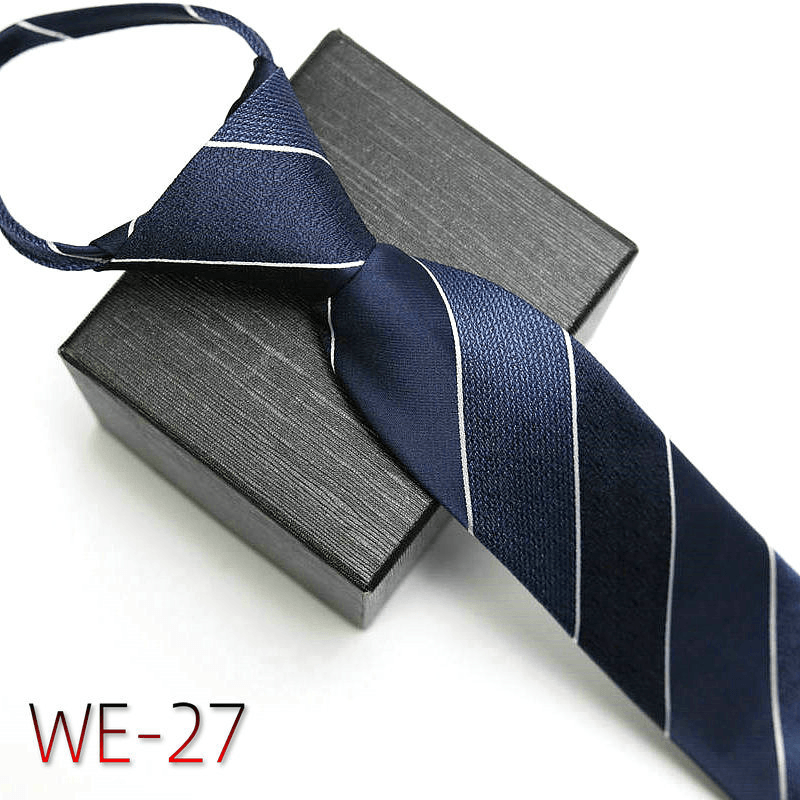 Men's striped polyester silk tie, view 27 - MRSLM