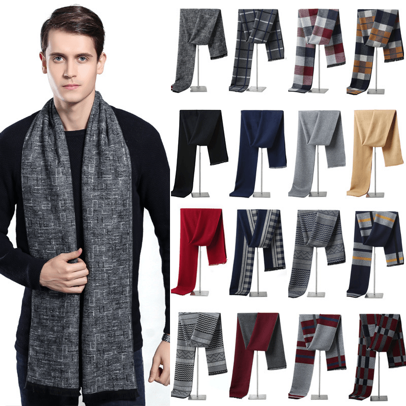 Men's plaid imitation cashmere scarf, view 21 - MRSLM