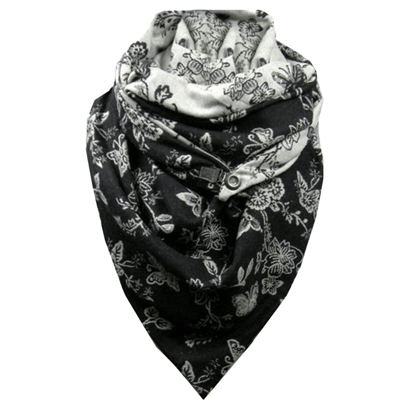 Padded Warm Shawl Printed Bib Scarf - MRSLM