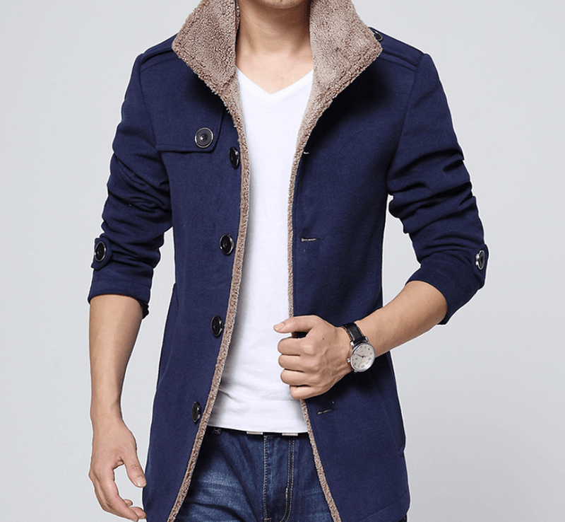 men's slim fit woolen coat, view 5 - MRSLM