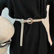 women's thin dress belt with pin buckle, view 3 - MRSLM