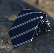men's 7cm striped jacquard tie, view 5 - MRSLM