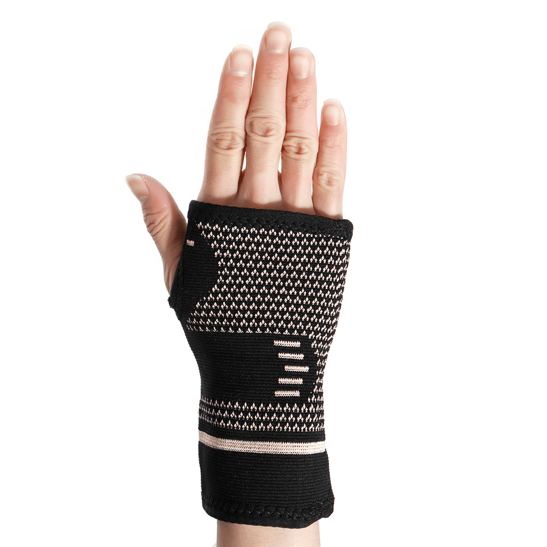 KALOAD 1PC Copper Infused Wrist Sleeve Palm Hand Support Outdoor Sports Bracer Support Fitness Protective Gear - MRSLM