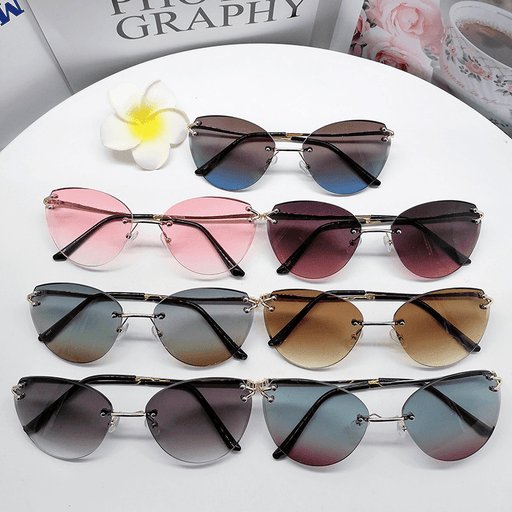 cat eye frameless sunglasses - MRSLM