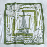 Thin silk square scarf, view 2 - MRSLM