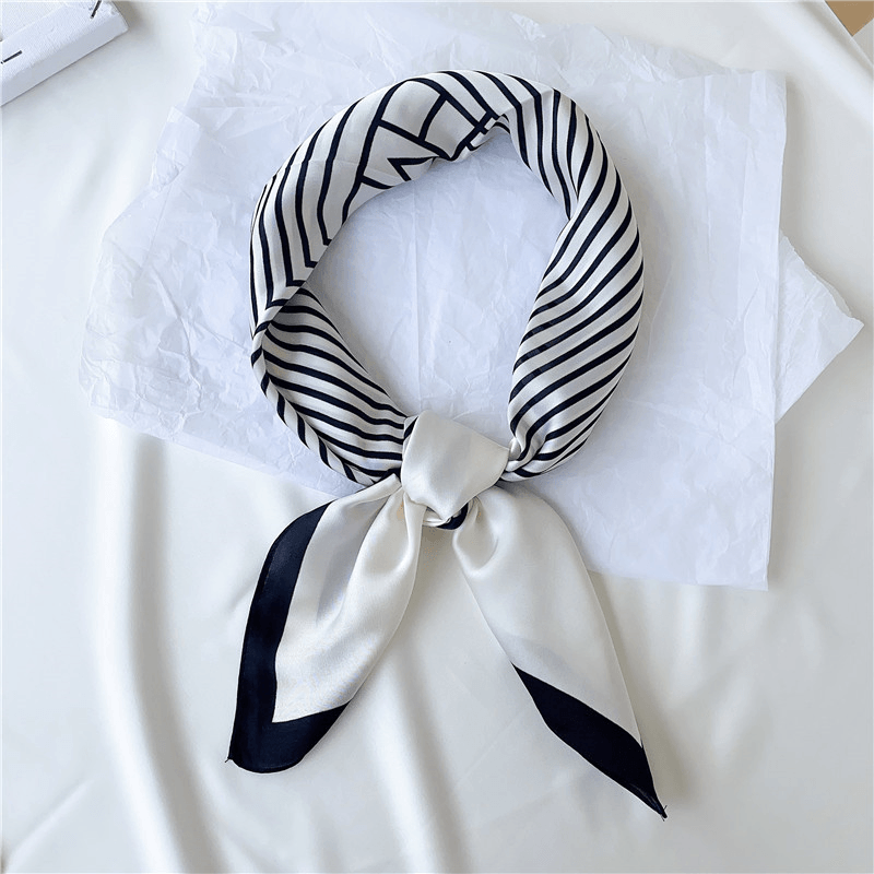 small square silk-like scarf, view 3 - MRSLM