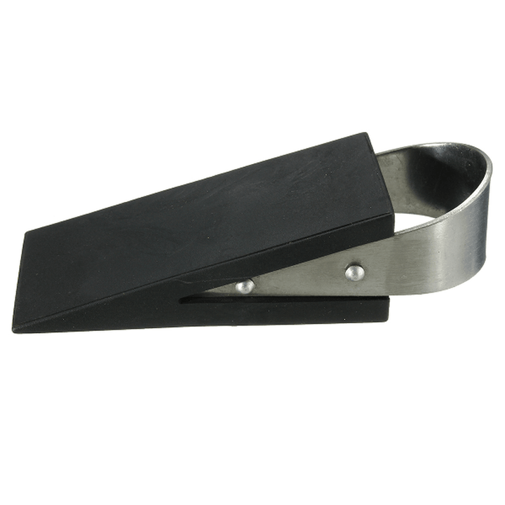 Rubber & Stainless Steel Door Stop Wedge Safety Protector Stopper Block - MRSLM
