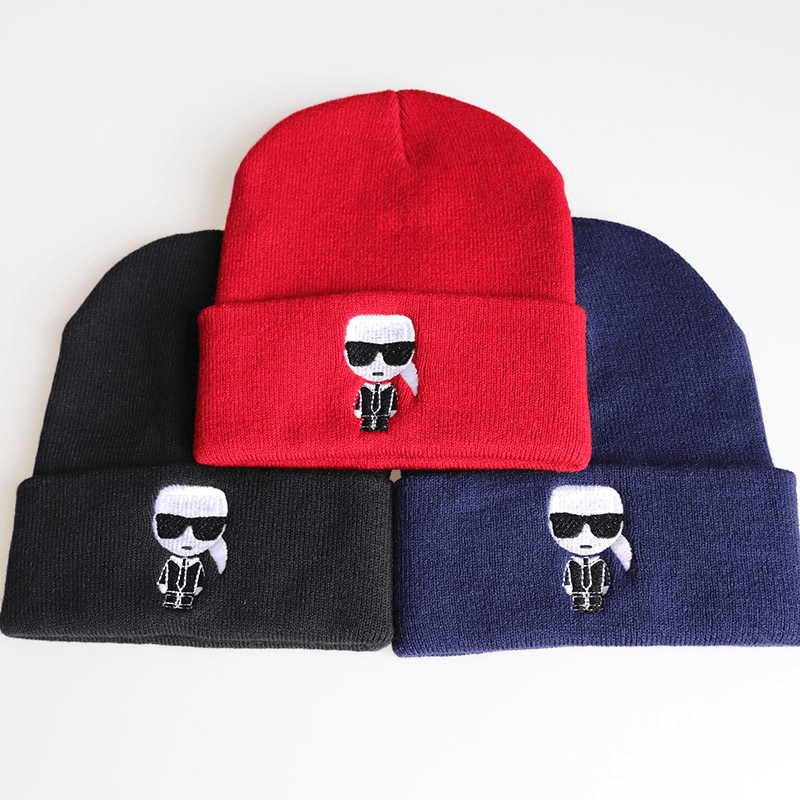 embroidered knit ski hat, view 4 - MRSLM