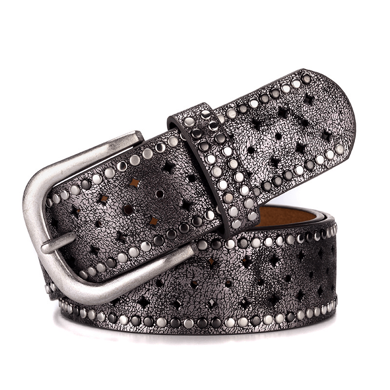 Women's rhinestone rivet belt, view 4 - MRSLM