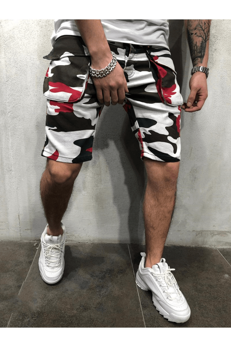 men's camouflage multi-pocket shorts, view 5 - MRSLM