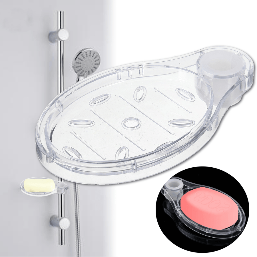 Soap Dish Tray Holder Storage Holder Bathroom Shower Plate for Riser Slide - MRSLM