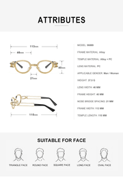 diamond-studded steampunk sunglasses, view 3 - MRSLM